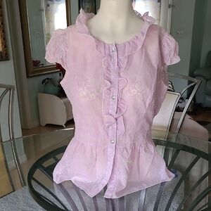 Pink Ruffled Ladie's Top ❤️